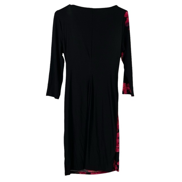 Lauren Ralph Lauren Ruched Side Three Quarter Sleeved Lined Floral Dress Sz: 10 - Picture 2 of 9